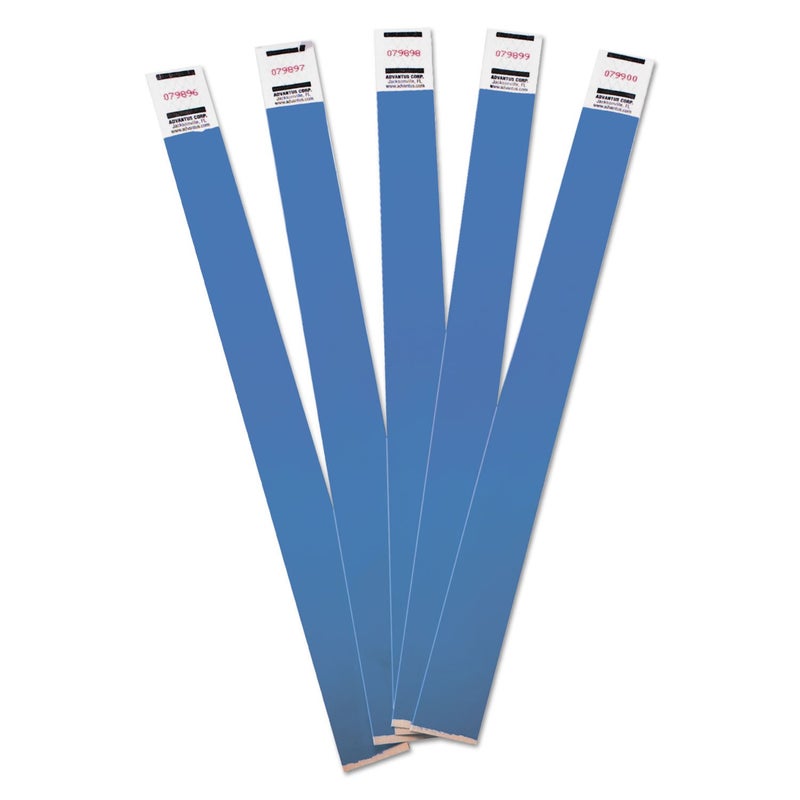 ADVANTUS Crowd Management Tyvek Wristbands, Sequentially Numbered, Blue, Pack of 500 (75513)